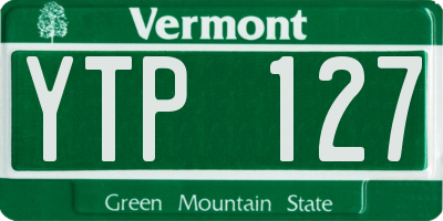 VT license plate YTP127