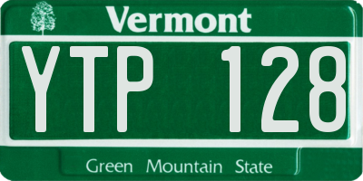 VT license plate YTP128
