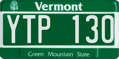 VT license plate YTP130