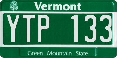 VT license plate YTP133