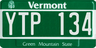 VT license plate YTP134