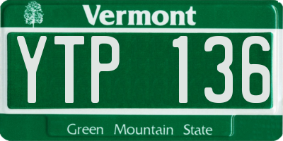 VT license plate YTP136