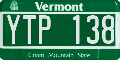 VT license plate YTP138