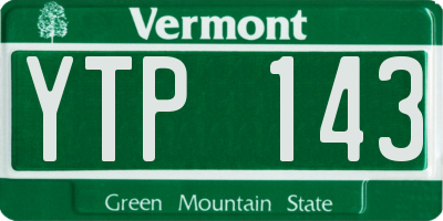 VT license plate YTP143