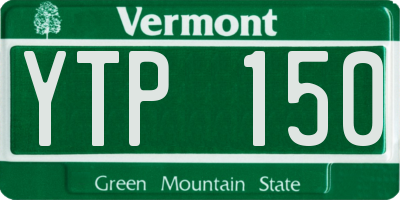 VT license plate YTP150