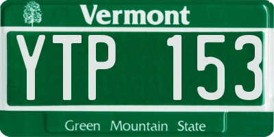 VT license plate YTP153