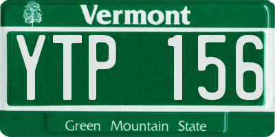 VT license plate YTP156