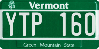 VT license plate YTP160