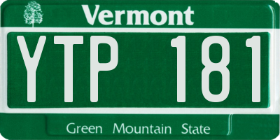 VT license plate YTP181
