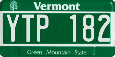 VT license plate YTP182