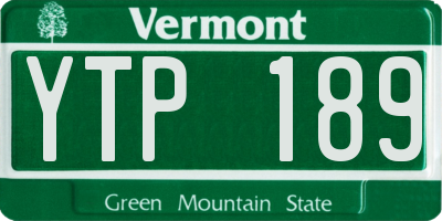 VT license plate YTP189