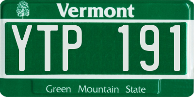 VT license plate YTP191