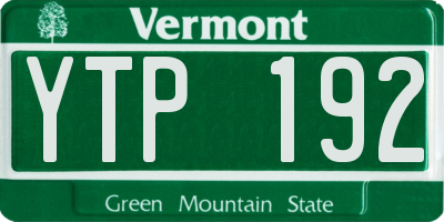VT license plate YTP192