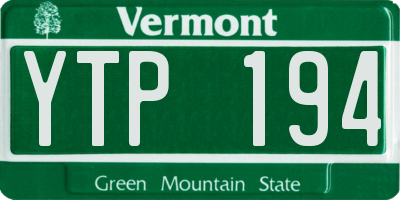 VT license plate YTP194