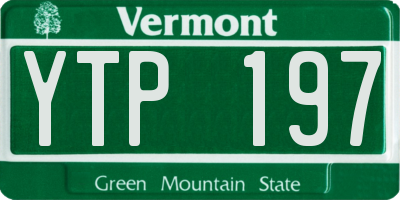 VT license plate YTP197