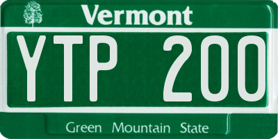 VT license plate YTP200