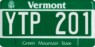 VT license plate YTP201