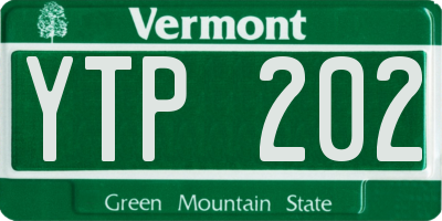 VT license plate YTP202