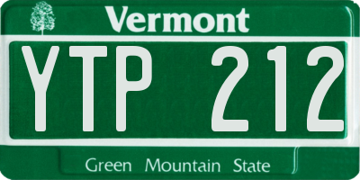 VT license plate YTP212