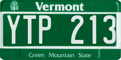 VT license plate YTP213