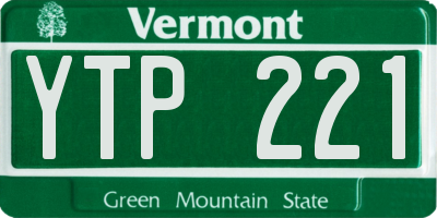 VT license plate YTP221