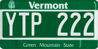 VT license plate YTP222