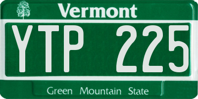 VT license plate YTP225