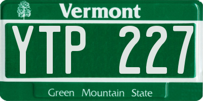 VT license plate YTP227