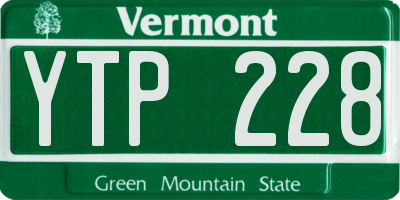 VT license plate YTP228