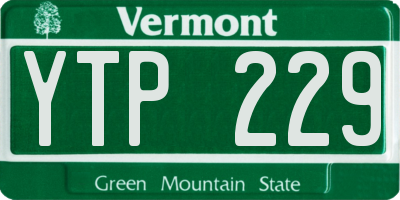 VT license plate YTP229