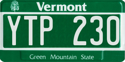 VT license plate YTP230