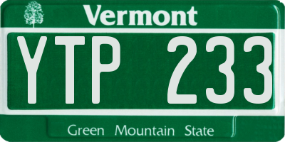 VT license plate YTP233