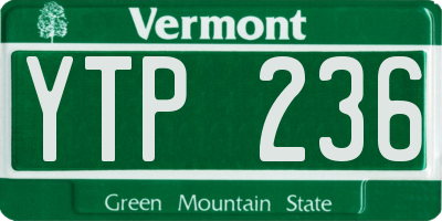 VT license plate YTP236
