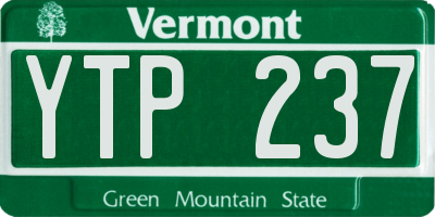 VT license plate YTP237