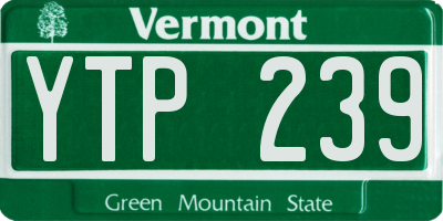 VT license plate YTP239