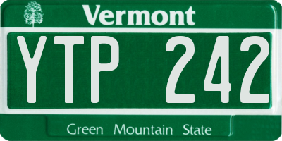 VT license plate YTP242