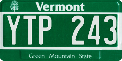 VT license plate YTP243