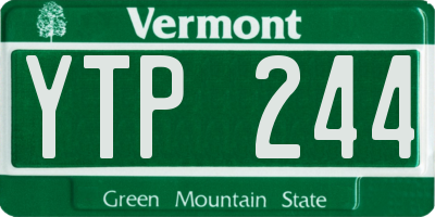 VT license plate YTP244