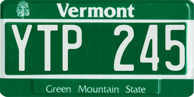 VT license plate YTP245