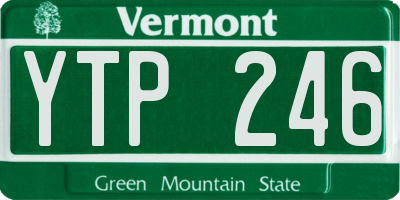 VT license plate YTP246