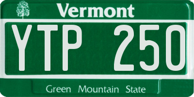 VT license plate YTP250