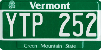 VT license plate YTP252