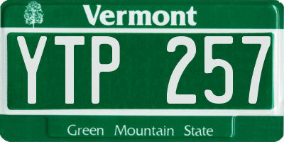 VT license plate YTP257