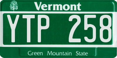 VT license plate YTP258