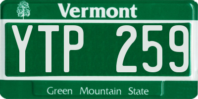 VT license plate YTP259