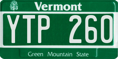 VT license plate YTP260