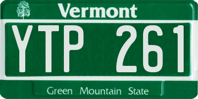 VT license plate YTP261