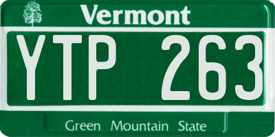VT license plate YTP263
