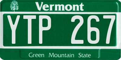 VT license plate YTP267