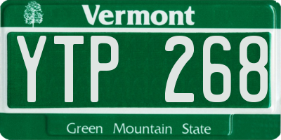 VT license plate YTP268